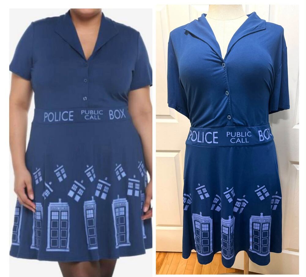 Her Universe 4 (4X) Doctor Who TARDIS Dress BBC Licensed Police Box Hot Topic